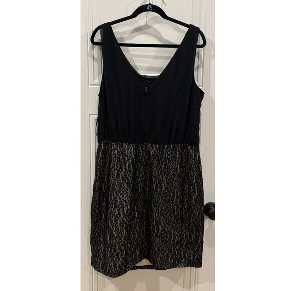NWT BCX Cowl Neck Dress 1xl Black and Gold with Leopard Print Party NYE Wedding - Picture 2 of 7